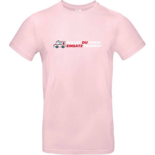Retterview Shirt, Rosa, Aufdruck: "Willst du einen Einsatz fahren?"