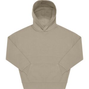 Oversize Hoodie (sandfarben) mit Kängerutasche (Vorderseite)