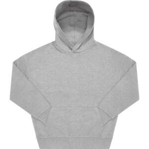 Oversize Hoodie (hellgrau) mit Kängerutasche (Vorderseite)