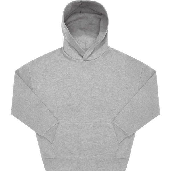 Oversize Hoodie (hellgrau) mit Kängerutasche (Vorderseite)