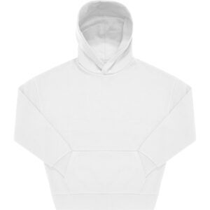 Oversize Hoodie (weiß) mit Kängerutasche (Vorderseite)