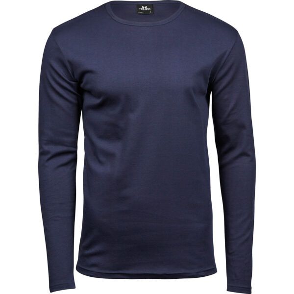 Navy farbiges Langarm Shirt (Vorderseite).