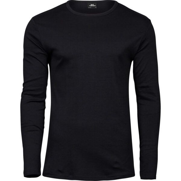 Schwarz Langarm Shirt (Vorderseite).