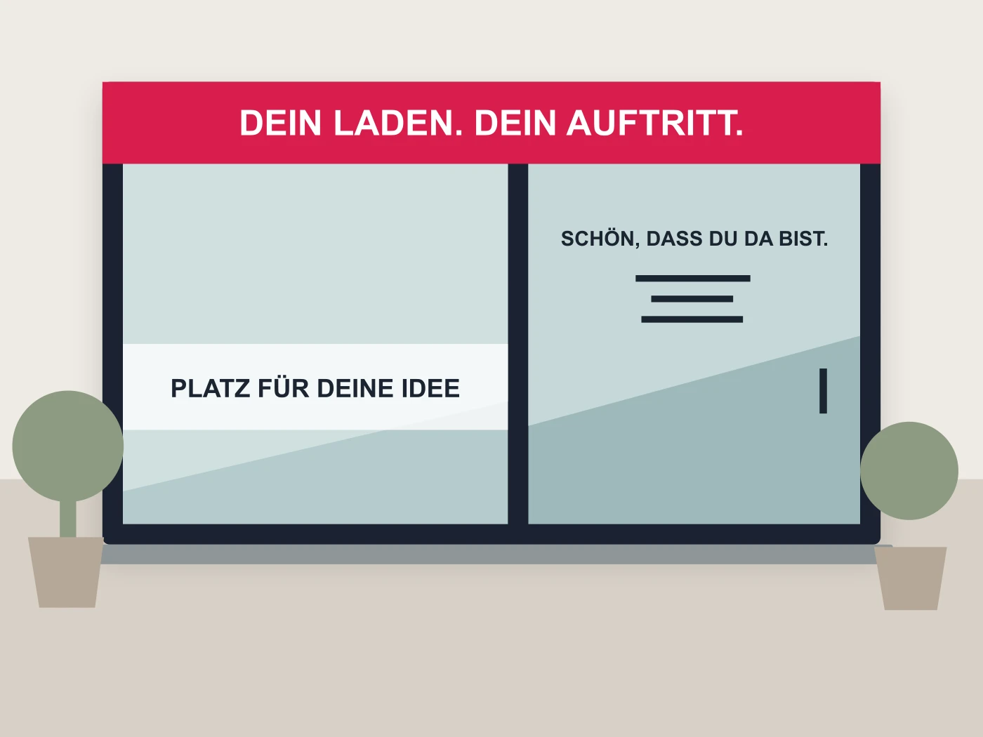 Gestaltungsbeispiel für Schaufensterbeklebung – keine Projektfotografie